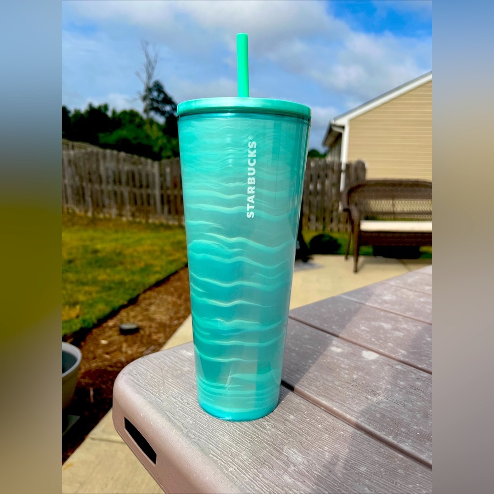 Turquoise 24oz Starbucks cold cup